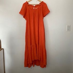 Anthropologie Orange Maxi Dress